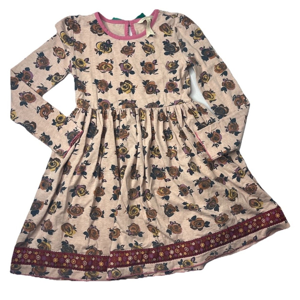 Matilda Jane Enchanted Afternoon Dress Girls Size 8 Pink Rose Long Sleeve Floral